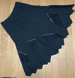 ❤️未使用級✨ 綿50%麻50%✨ 16枚剥ぎマーメイドライン♡スカート 黒 Ｆのサムネイル