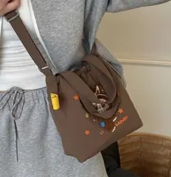 刺繍 Labubu ラブブ エコバッグ トートバッグ 21*26*7 Sサイズ