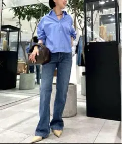 美品　24SS plage プラージュ　コットンポケットシャツ　ショートシャツ