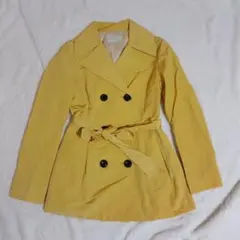 美品✨️アンタイトル スプリングコート リネン ショートトレンチコート イエロー
