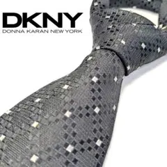 美品✨DKNY ネクタイ ブラック ドット柄 シルク シンプル ビジネスユース