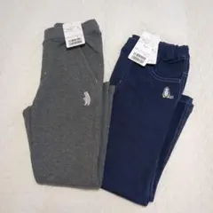 【新品/2点セット】kladskap　ロングパンツ　アニマル　ワンポイントデニム