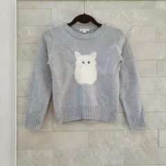 a.v.v グレー 猫刺繍 セーター 120