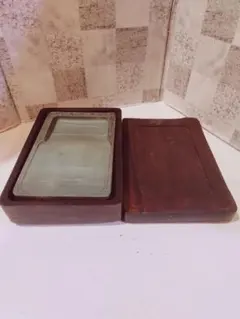 書道用具 木製トレイと石の台セット