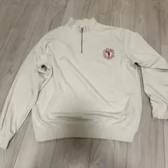 &RSON ホワイト ジップアップ トレーナー L