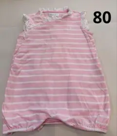 Ralph Lauren ピンクストライプロンパース 95cm未満