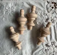 【4個セット】海外購入　ハンドメイド　木製　パーツ　装飾　DIY家具
