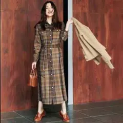 美品　2サイズ　中村アンさん着用　ポロラルフローレン　チェックシャツワンピース