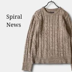 美品✨クルーネックニットセーター(XL)ケーブル編み　大きいサイズ　ノームコアのサムネイル