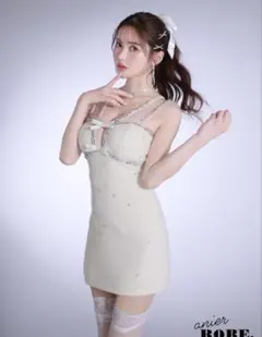 ROBE de FLEURS ラメ/ツイードドレス