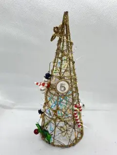 ゴールドワイヤー クリスマスツリー 約15cm