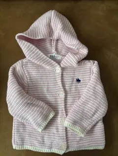 Polo フード付きカーディガン ピンク
