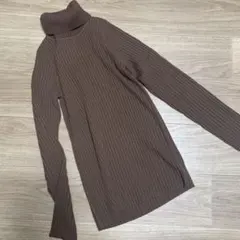 リブハイネック ニット