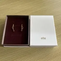 ete ゴールド フープイヤリング スワロフスキー付き
