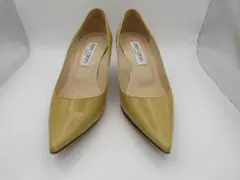 JIMMY CHOO エナメルポインテッドトゥパンプス ベージュ　22.5cm
