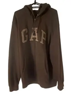 GAP ダークブラウン ジップアップパーカー