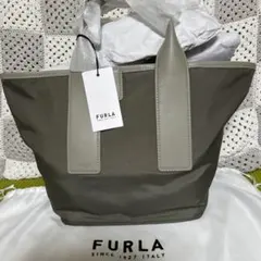 FURLA MEDIUM PIUMA ハンドバッグ M カーキ/未使用品