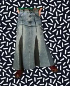 デニムスカート[古着　リメイク]