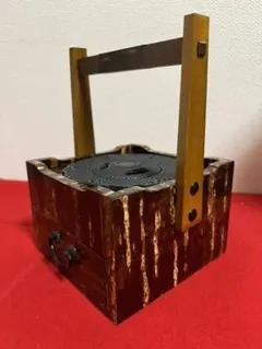木製 手作り 煙草盆 芝居 小道具 樺細工 お盆