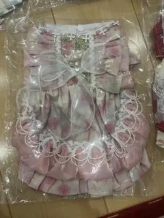 フリル付きピンク犬服 Mサイズ