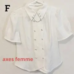 axes femmeホワイト ショートスリーブシャツ
