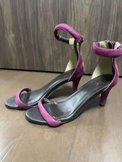 スエード アンクルストラップ ハイヒール