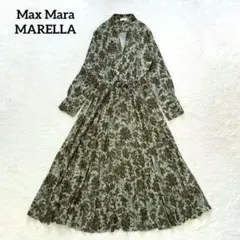 美品✨マキシ丈✨マックスマーラ シルク アシンメトリー ベルト フレア