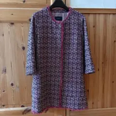 SHIPS シップス　ノーカラーツイードジャケット ピンク