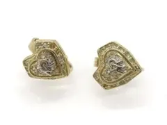 ニナリッチ NINARICCI イヤリング ラインストーン ハートモチーフ GP