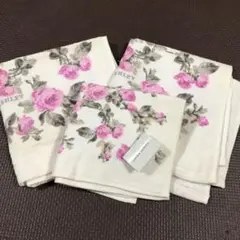 ローラアシュレイ　タオルハンカチ　３枚セット