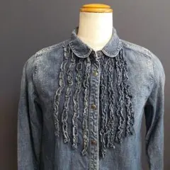 FITH デニムフリル長袖シャツワンピース