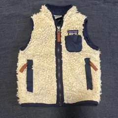 patagonia ベビーベスト 6-12M クリーム/ネイビー