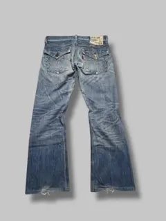 EDWIN ワイドフレアデニム 00s エイジング加工 W32　Y2K