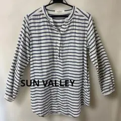 SUN VALLEY ボーダー　ナチュラルコットン　長袖チュニックのサムネイル