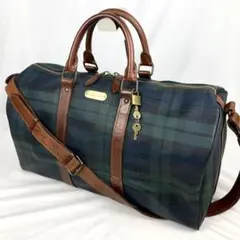 ポロラルフローレン ボストンバッグ ブラックウォッチ PVC y2k 2way