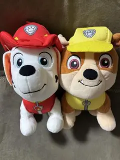 パウパトロールぬいぐるみ　マーシャルとラブル