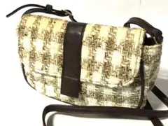 新品未使用☆ツイード&レザー ショルダー バッグ