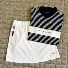 TOMMY HILFIGER ストライプポロシャツとゴルフスカートセット