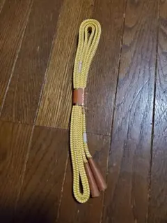 黄色いナイロン帯締め 編み込みデザイン