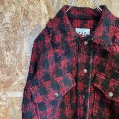 AE8811 ZARA ザラ ジャケット レッド ブラック レディース 24