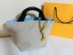 極美品】エルベシャプリエ 1027 ナクル ブルエ バッグ グレージュ 水色 