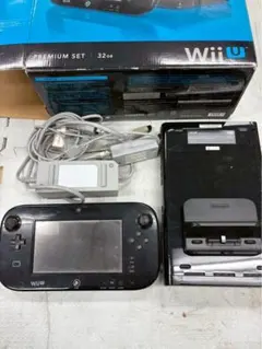 【ジャンク品】WiiU プレミアムセット32GB本体 ブラック ソフト付き