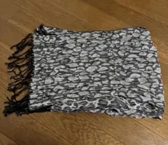 レオパード柄ストール フリンジ付き