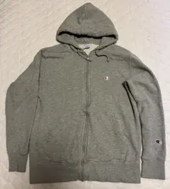 Champion フルジップ フード付きパーカー L グレー