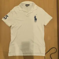 Polo RalphLauren ポロシャツ 白 Lサイズ 刺繍ロゴ 定番 美品のサムネイル