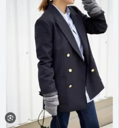 ネイビー ダブルブレスト 紺ブレジャケット
