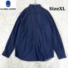 GLOBALWORK グローバルワーク (XL) デニムシャツ　ボタンダウン