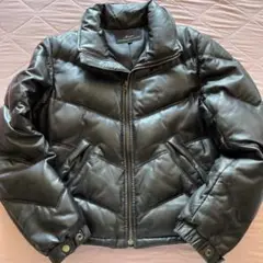 高級 羊本革レザーダウンジャケット ブラック Mサイズ