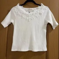 PATTERN fiona フラワーレース カットソー ホワイト 半袖のサムネイル
