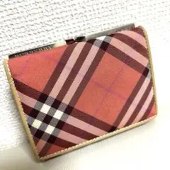 美品 BURBERRY BLUE LABEL がま口 三つ折財布 ノバチェックのサムネイル